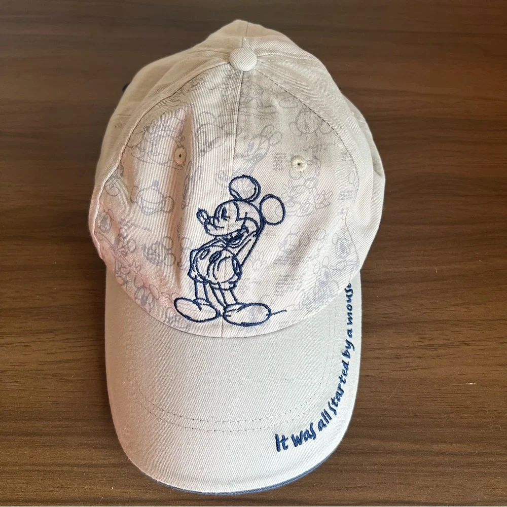 Disney Parks Mickey Mouse It Was All Started by a Mouse Strapback Hat Adult OS - Picture 1 of 6